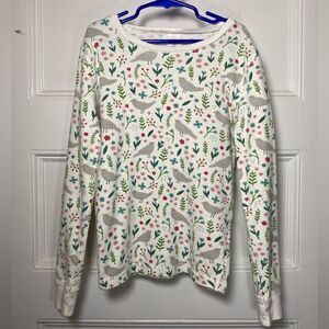 MINI BODEN Kids Bird & Flowers Print Long Sleeve Pajama Sleepwear Lounge Set 11Y